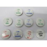 Ten Original Button Badges I Like The Shadows, Blue Jeans, Fourmost, Peter & Gordon, Kinks, The