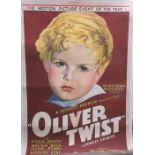 Oliver with Dickie Moore 1933 Monogram Pictures film poster, linen backed. 103cms x 69cms