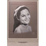 Original Nancy Kwan painting signed on mount by Nancy Kwan 45cms x 35cms