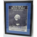 Help Me Make It Through The Night sheet music signed by Kriss Kristofferson & Sammi Smith framed