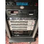 PA System DESK + POWER SUPPLY + FX + AMPS + GRAPHICS + CD/TAPE PLAYER 4 SPEAKERS EAW JFX290, SPEAKER