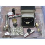 Interesting box containing wrist watch, five tea spoons Gloria Swanson, Mary Pickford, marriane