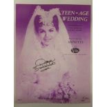 Teen Age Wedding original sheet music signed by Annette Funicello Disney Mouseketeer