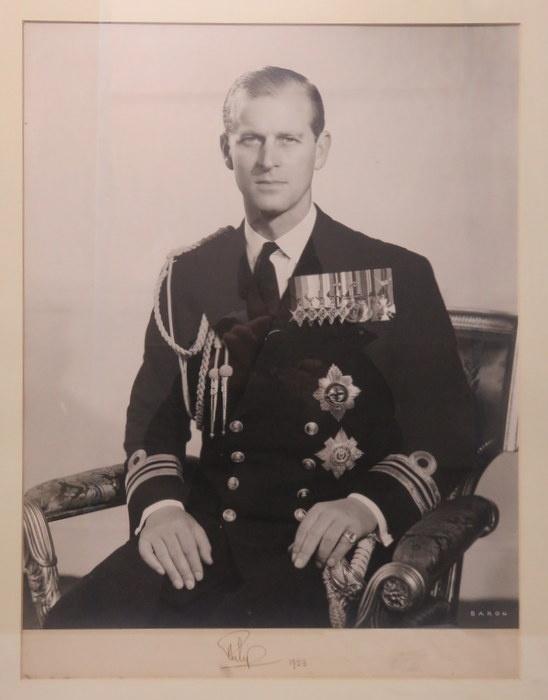 Prince Philip - official signed 1953 Portrait photograph, by Barow, framed and glazed. 64cms x 38.