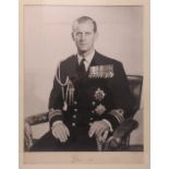 Prince Philip - official signed 1953 Portrait photograph, by Barow, framed and glazed. 64cms x 38.
