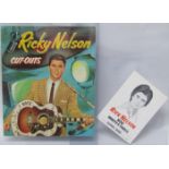 Ricky Nelson Paper Dolls Published by Whitman 1959 plus Rick Nelson Sahara Tahao Promo Postcard with