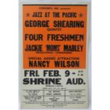 George Shearing Quintet-Four Freshmen concert poster for Shrine Auditorium California with Roger