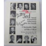 The 3rd Annual International Achievement In Arts Award 28th Sept 1997 Programme signed on front by