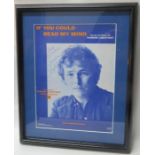 If You Could Read My Mind sheet music signed by Gordon Lightfoot framed 30cms x 22.5cms