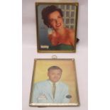 Two Framed pictures 1950?s featuring Jane Russell and Mickey Rooney (2)