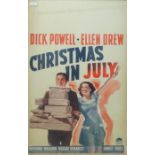 Christmas In July Movie Theatre Poster 1940, Paramount Pictures, Framed and glazed. 55cms x 35cms
