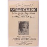 Petula Clark Memorial Coliseum Portland Sunday 16th April Concert Poster 43.5cms x 28cms