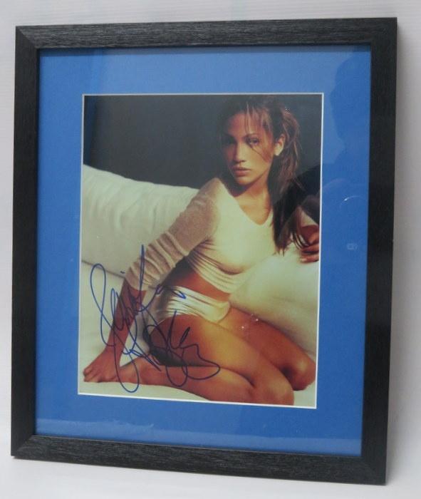 Jennifer Lopez - signed colour photograph, framed and glazed. 25cms x 19cms