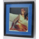 Jennifer Lopez - signed colour photograph, framed and glazed. 25cms x 19cms