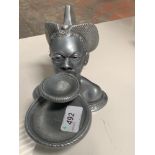 Cast alliminue character bust/receiver from the Paris Exposition Coloniale 1931. 15cms high