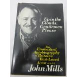 John Mills Up In The Clouds book signed ?For David Always John Mills?