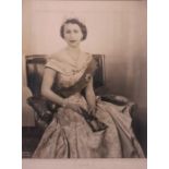 Queen Elizabeth II 1953 photograph by Dorathy Wilding, signed and dated Elizabeth R 1953, Framed and