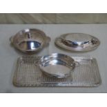 Keep hot plate Mapin & Webb entrée dish by Christofle and two others