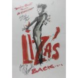Liza?s Back Concert poster, signed ?Love Liza Minnelli, Love David Gest? 59.5cms x 42cms