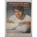 Glen Campbell Gentle on my Mind sheet music signed