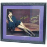 Beyonce Signed colour photograph framed and mounted 21cms x 26cms