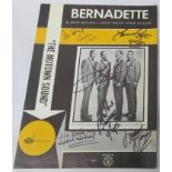 Four Tops Bernadette signed music sheet also signed by Holland-Dozier-Holland