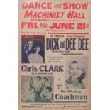 Collection of USA concert posters including Dick & Dee Dee Machinist Hall Richmond, The 5 Stairsteps