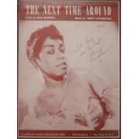 Sarah Vaughan signed The Next Time Around sheet music framed and glazed 30cms x 22cms