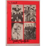 Freddie & The Dreamers, Dusty Springfield Tour Programme signed To David love Dusty Springfield