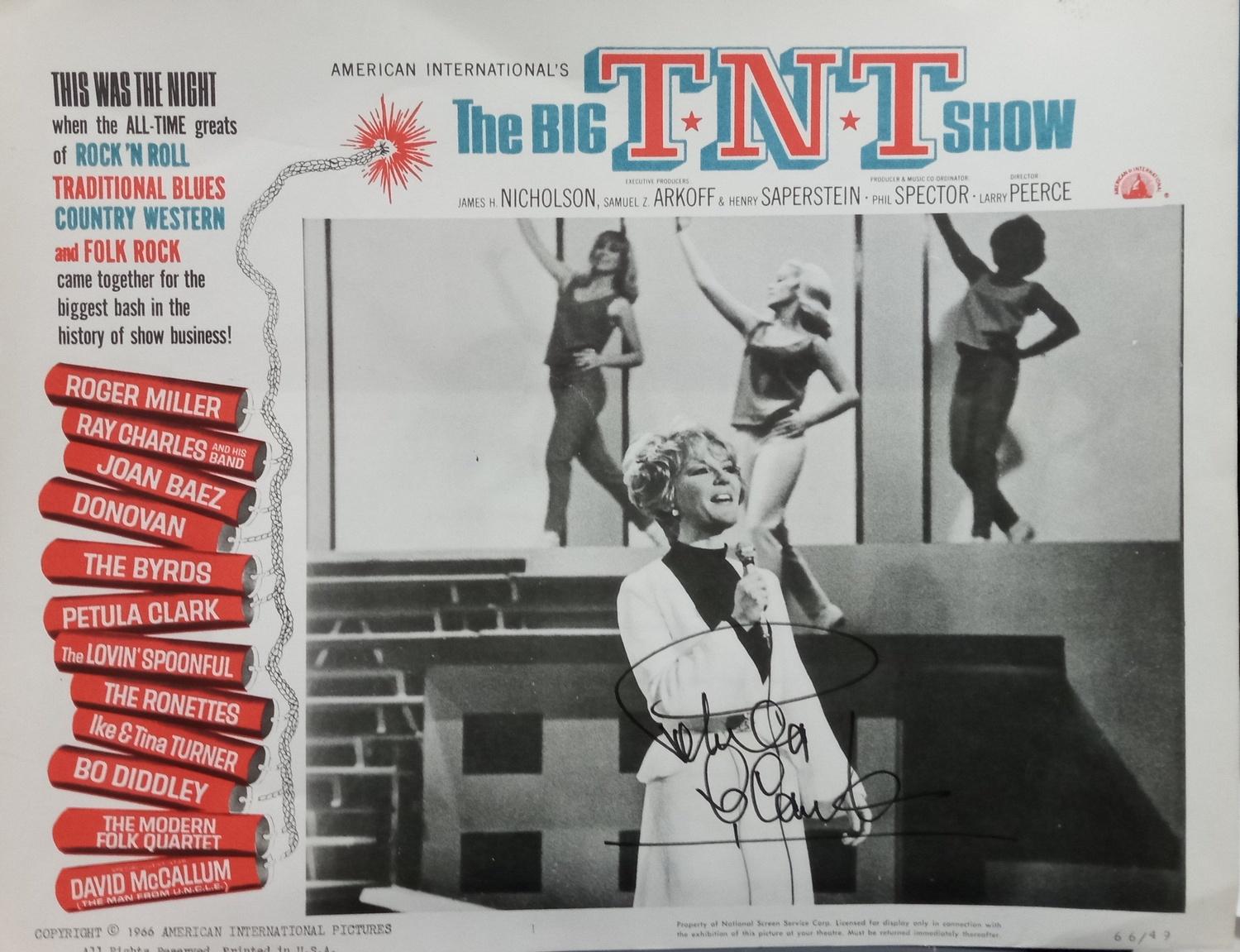 The Big T.N.T Show Promo cinema card signed by Petula Clark and Promo 7? Single