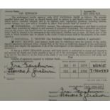 Ira Gershwin signed City National Bank Form signed twice