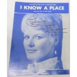 Collection of eight Petula Clark music sheets all signed by Petula Clark including I Know A Place,