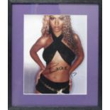 Beyonce Signed colour photograph framed and mounted 24.5cms x 19.5cms