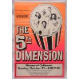 The 5th Dimension Memorial Coliseum Sunday 31st October 1971 Concert Poster, Sergiomendes & Brasil