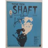 Two Isaac Hayes signed music sheets including Shaft (2)