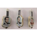Teenage Pottery by Wade including guitar brooches featuring Tommy Steele, Marty Wilde and Frankie