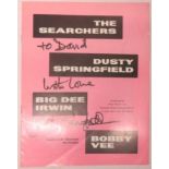 The Searchers, Dusty Springfield Tour Programme signed To David with love Dusty Springfield