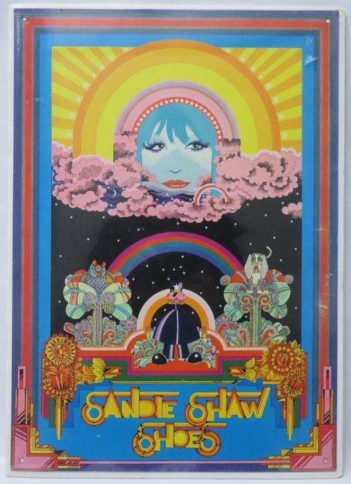 Sandie Shaw Shoes 1968 screen print on tin for her range of shoes. Sign was designed by pop artist