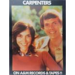 Carpenters A&M Records Promo Board 70cms x 55cms