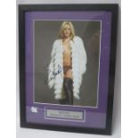 Britney Spears signed colour photograph framed 27cms x 21cms