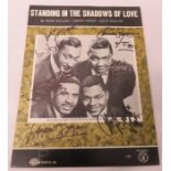 Standing in The Shadows of Love original sheet music signed by The Four Tops and Holland-Dozier-