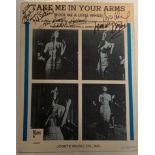 Kim Weston Take Me In Your Arms sheet music signed by Kim Weston and Holland-Dozier and Holland,