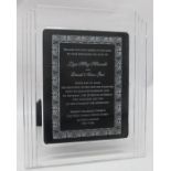 Engraved Waterford Crystal display piece invitation for the wedding of Liza May Minnelli and David