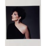 Five large colour Photographs of Liza Minnelli with small photo mounted on board on reverse