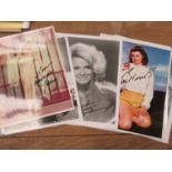 Seven signed photographs including Jane Russell, Margaret O?brein, Ann Miller, Ester Williams, Angie