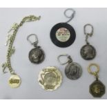 Collection of Jazz five keyrings one Newport Jazz Festival Badge & Charm bracelet and Award