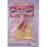 Soupy Sales Hand Puppet by Gund Mfg Co 1965 with Soupy Sales Figure by Sunshine Doll Co, both with