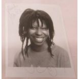 Whoopie Goldberg signed black and white photograph