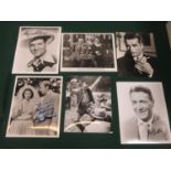 Six signed photographs including Red Buttons, Rand Brooks, Jack Weston & Ingrid Bergman, Fred