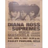 Diana Ross and The Supremes Pauley Pavilion 4th November 1967 framed with postcard signed by Diana